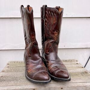 Vintage 70s Acme Thunderbird Rising Phoenix Stovepipe cowboy western boots